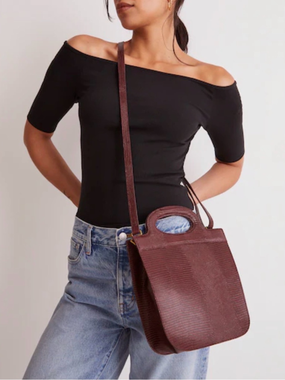 Madewell The Toggle Crossbody Bag Burgundy color
